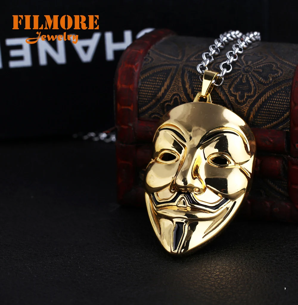 Filmore фильм ювелирные изделия ожерелье V for Vendetta 3D маска рисунком в виде