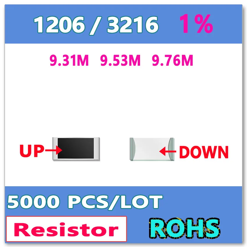 

JASNPROSMA JASNPROSMA OHM 1206 F 1% 5000pcs 9.31M 9.53M 9.76M smd 3216 resistor Resistor