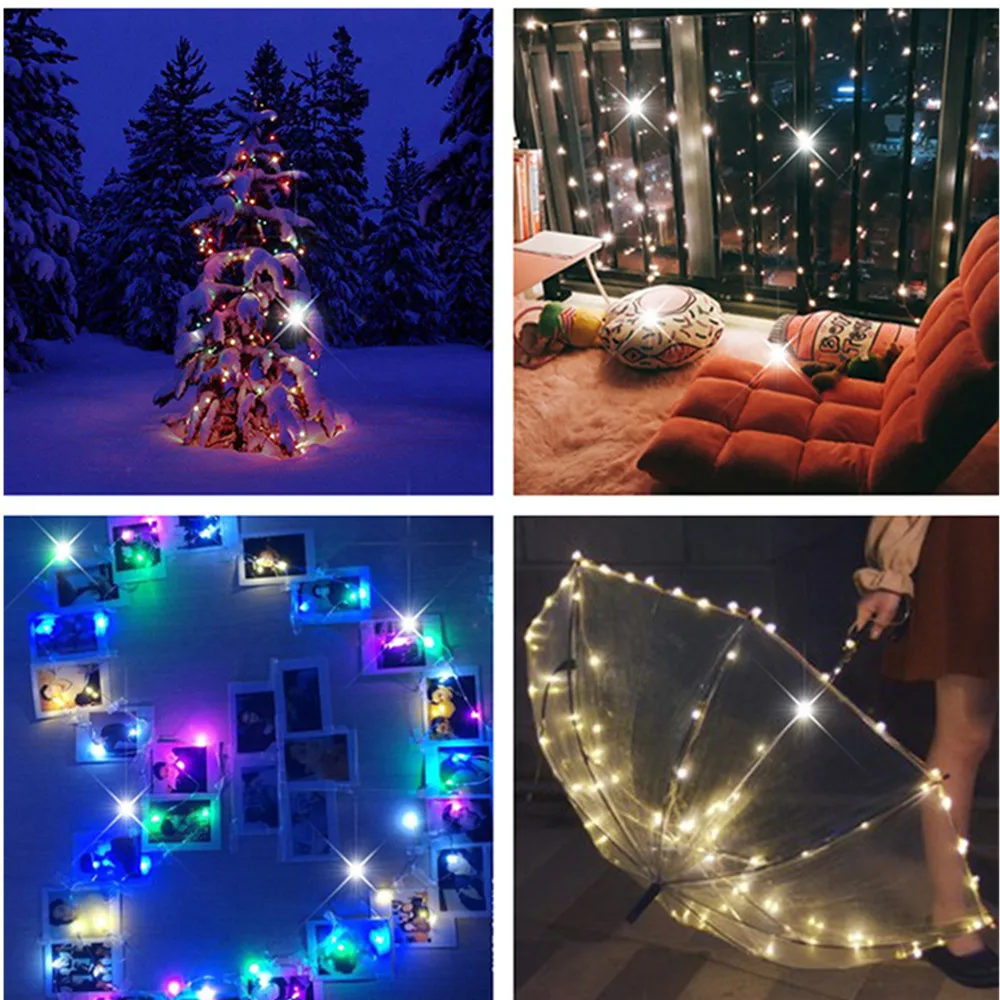 

Led 10m 5m 4m Silver Wire Fairy Lamp Christmas Wedding Party Gift Box Decoration Supplies Battery-powered Usb Light String