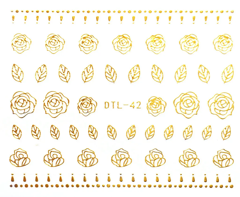 DTL042 Rocooart DTL025-048 переводные наклейки для ногтей 3D Золотые английские короны наклейки для ногтей наклейки для маникюра s - Цвет: DTL042
