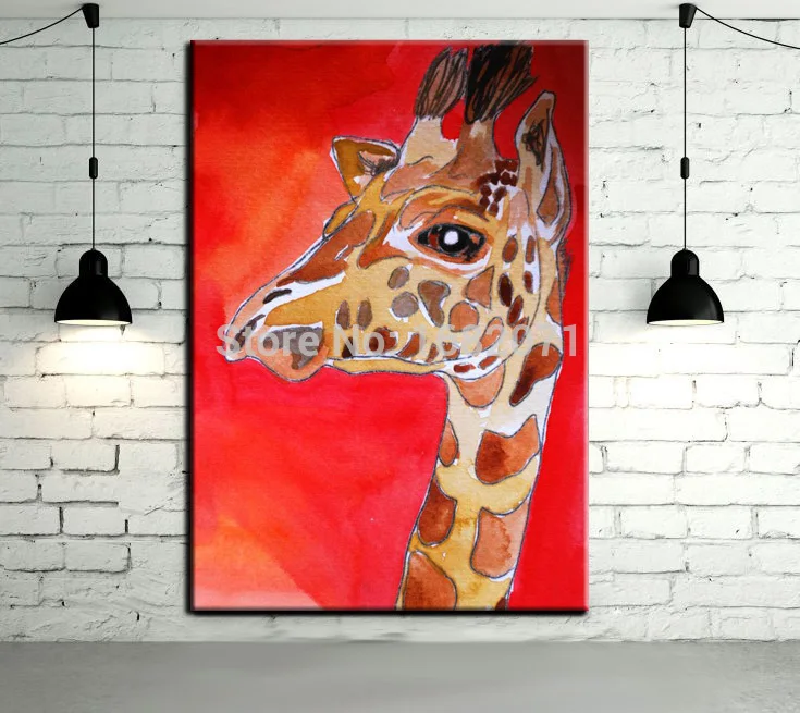 Фото Горячая и новое поступление картина маслом ручной работы аннотация жираф
