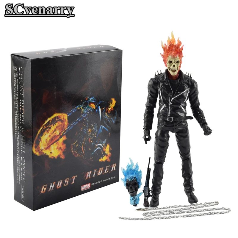 Ghost Rider фигурку ПВХ Marvel Джонни Blaze Коллекционная модель игрушки 23 см|Игровые