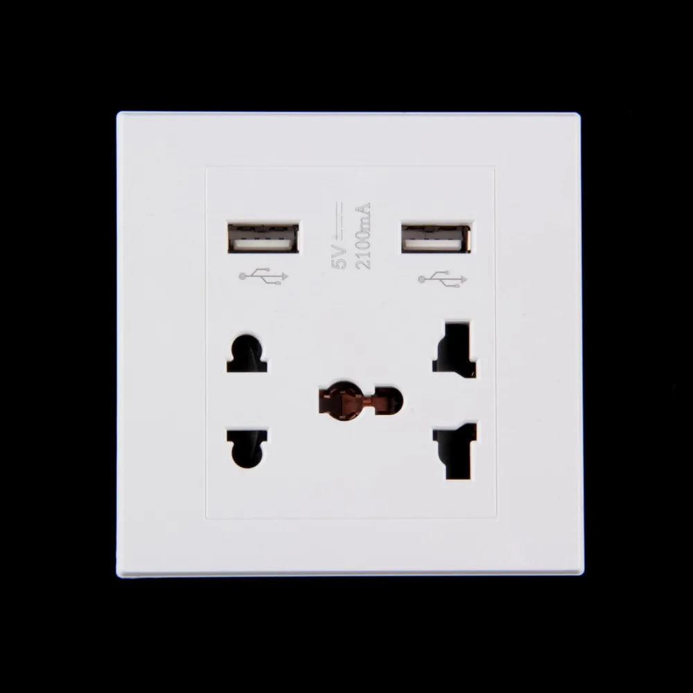 1 шт. настенная электрическая розетка с двумя USB портами| |
