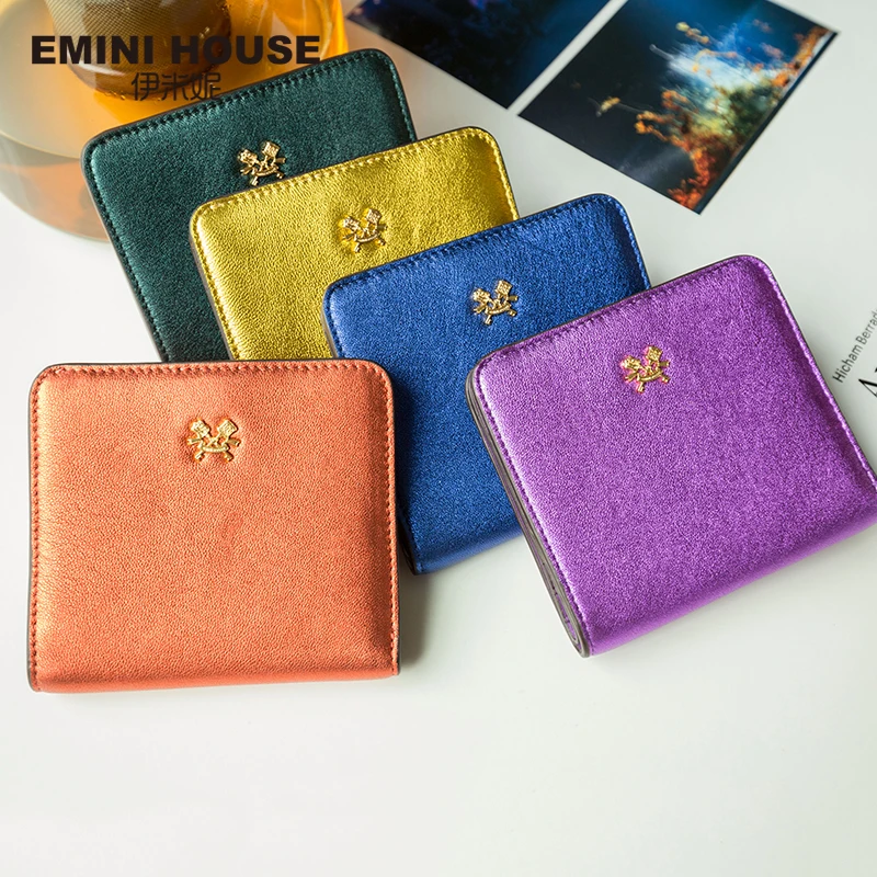 Модные женские короткие кошельки EMINI HOUSE из овечьей кожи 10 цветов кошелек