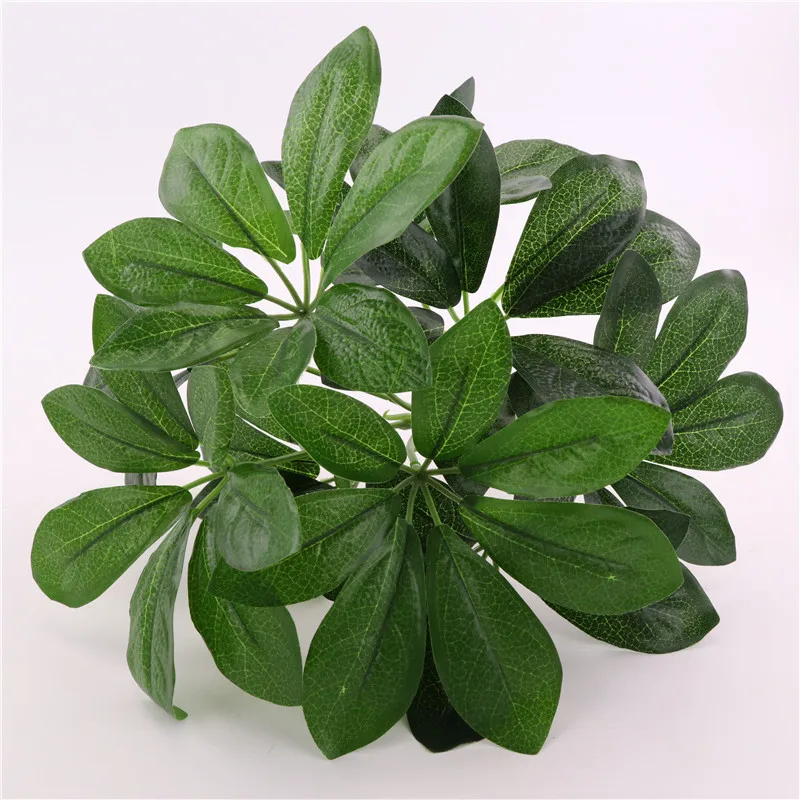 9 головок, искусственные листья осьминогов Schefflera, комнатное бонсай, дерево в горшке, денежное дерево, растение для сада, дома, счастливые зеленые растения