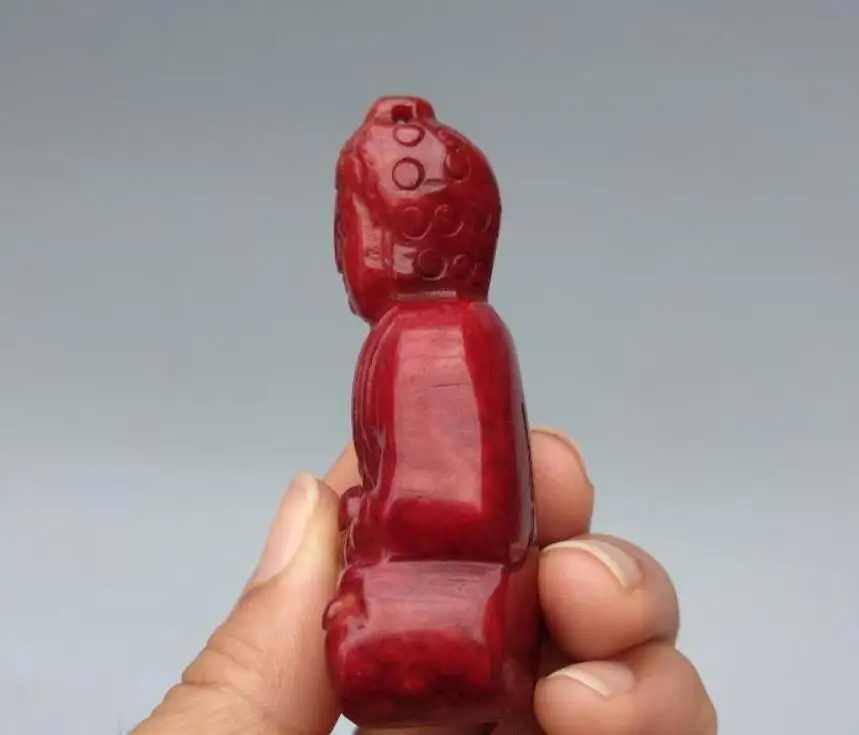 China collection archaize red jade Sakyamuni Buddha statue free shipping | Украшения и аксессуары