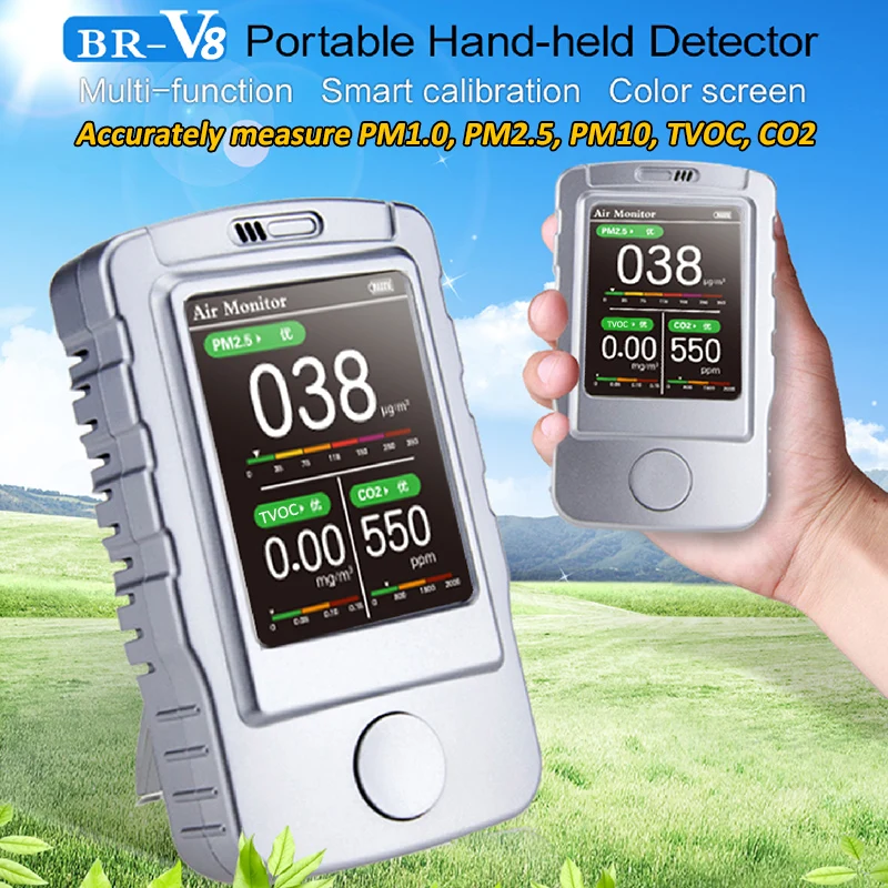 CO2 TVOC PM1.0 PM2.5 PM10 детектор углекислого газа анализатор качества воздуха утечки