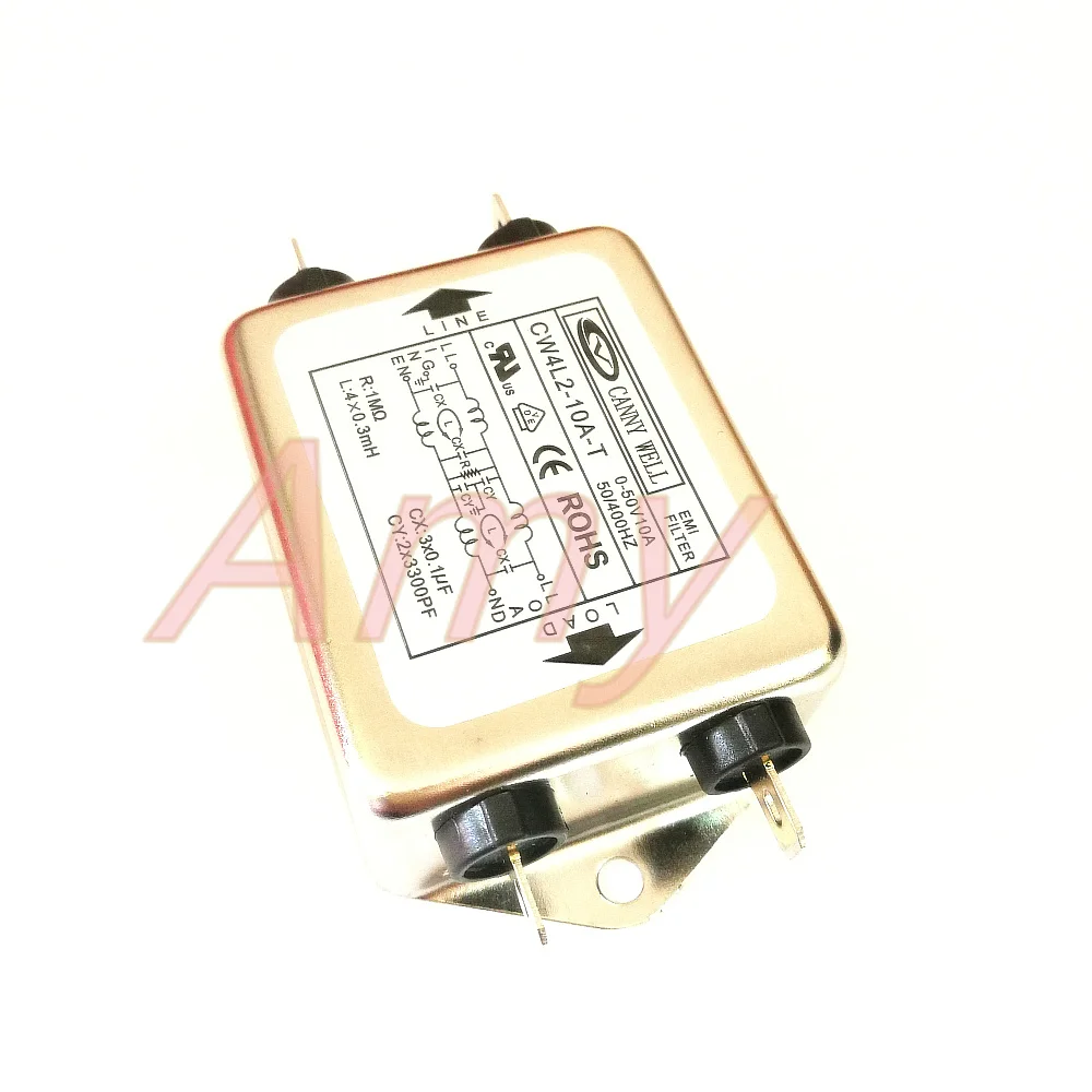 Мощный EMI фильтр CW4L2 10A 20A T, биполярный постоянный ток 24 В, защита от помех