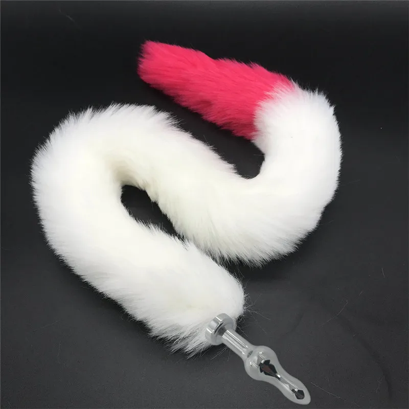 80cm Long Fox Tail Exotic Accessories Anal Butt Plug Silicone Anus Beads Stimulation Sex Products Adult Games | Красота и здоровье