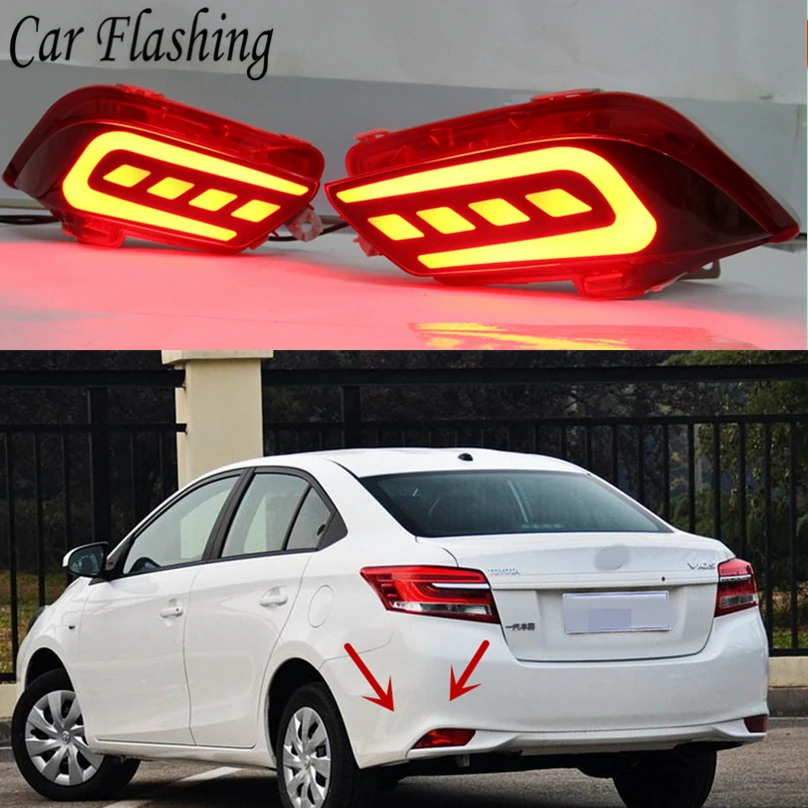 Автомобильная проблесковая из 2 предметов для Toyota Vios 2017 2018 светодиодный