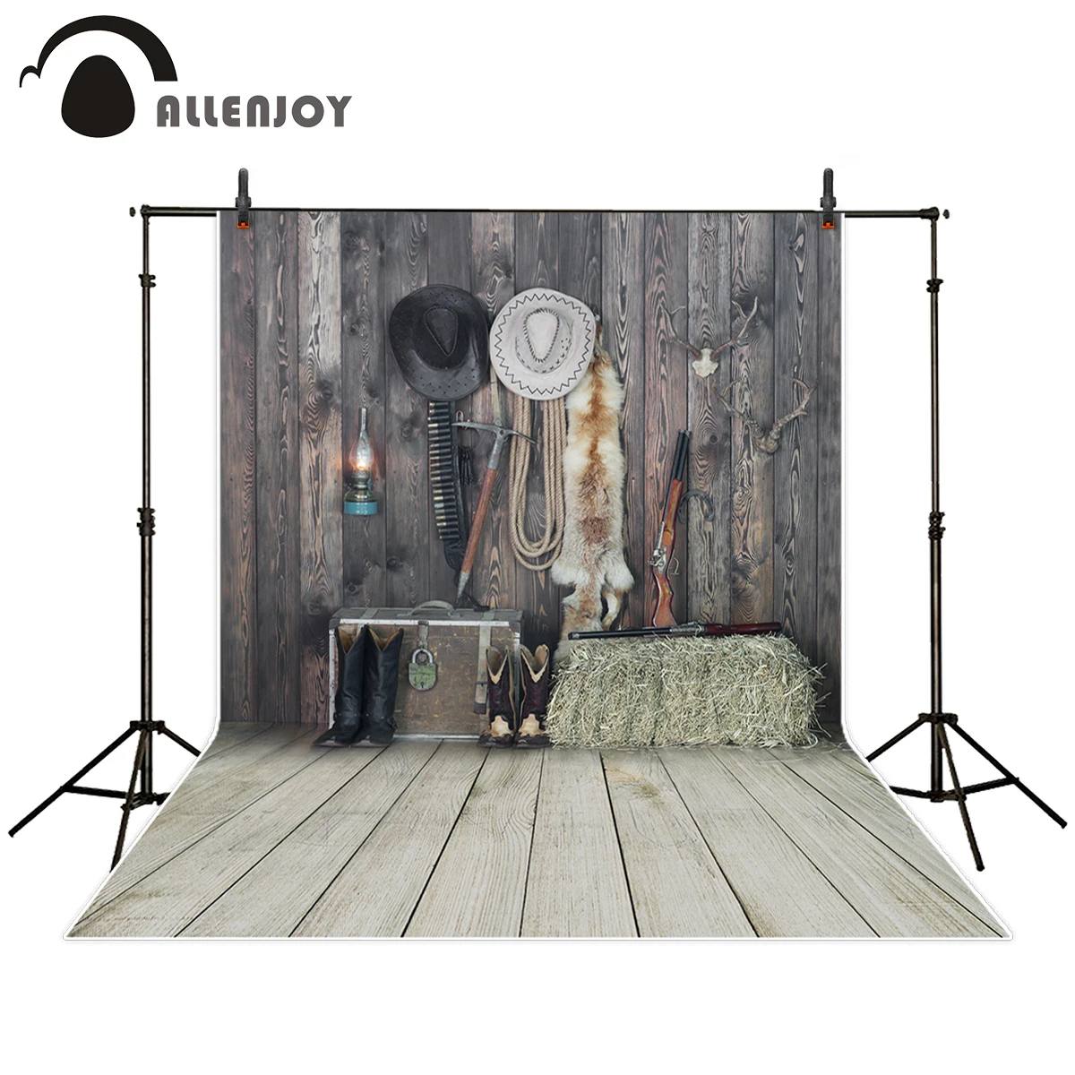 Фон для фотосъемки Allenjoy ковбойский винтажный фон с деревьями и домом