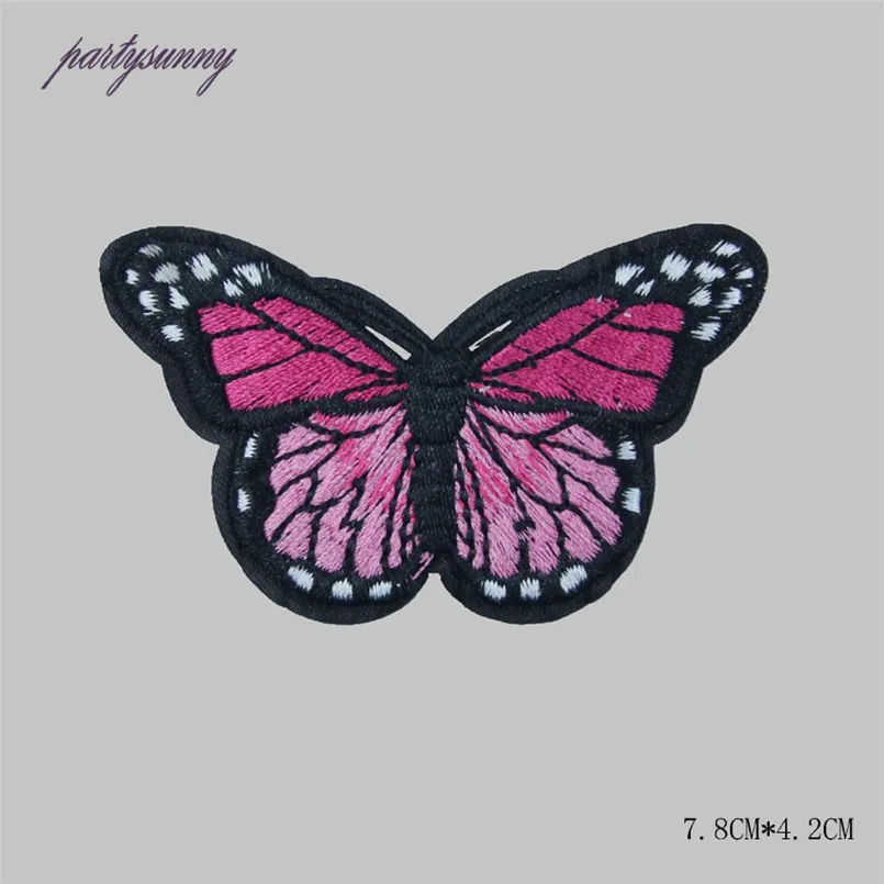 PF 10pcs/lot Colorful Butterfly Patches Appliques Embroidery Patch Thermo-stickers Stripes for Clothes Backpack Decoration TB034 | Дом и сад