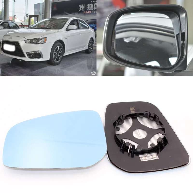 Для Mitsubishi Lancer EX 2009 2016 боковое зеркало для двери голубое стекло с основанием