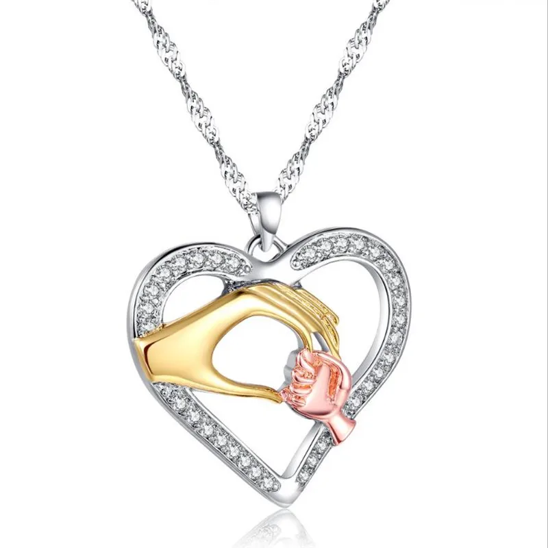 

LUKENI Trendy Heart Women Pendants Necklace For Mother Birthday Gift Pure 925 Sterling Silver Choker Necklace For Girl Jewelry