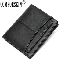 comforskin genuine leather men wallet with detachable card slots short vintage man purse new arrival multi card bit male wallet