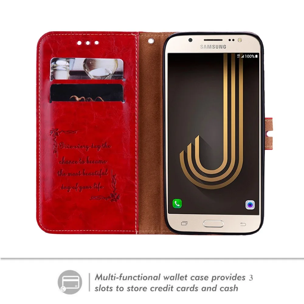 Baisxst для Samsung Galaxy J1 J3 J5 J7 2016 чехол из искусственной кожи с откидной крышкой 2017 J330 J530