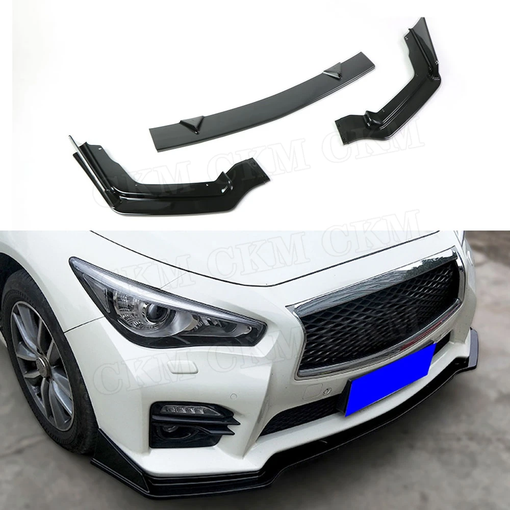3 шт. ABS передний спойлер для губ сплиттер отделка щитки для Infiniti Q50 Q50S- головной бампер подбородок защита от Краш автомобиля Стайлинг