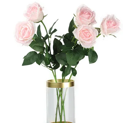 5pink Большой OFF 15 шт.) 5/10/15 шт. Качественные вечерние/дома/свадебное украшение невесты букет искусственных латексная реальная на ощупь роза цветы - Цвет: 5pink