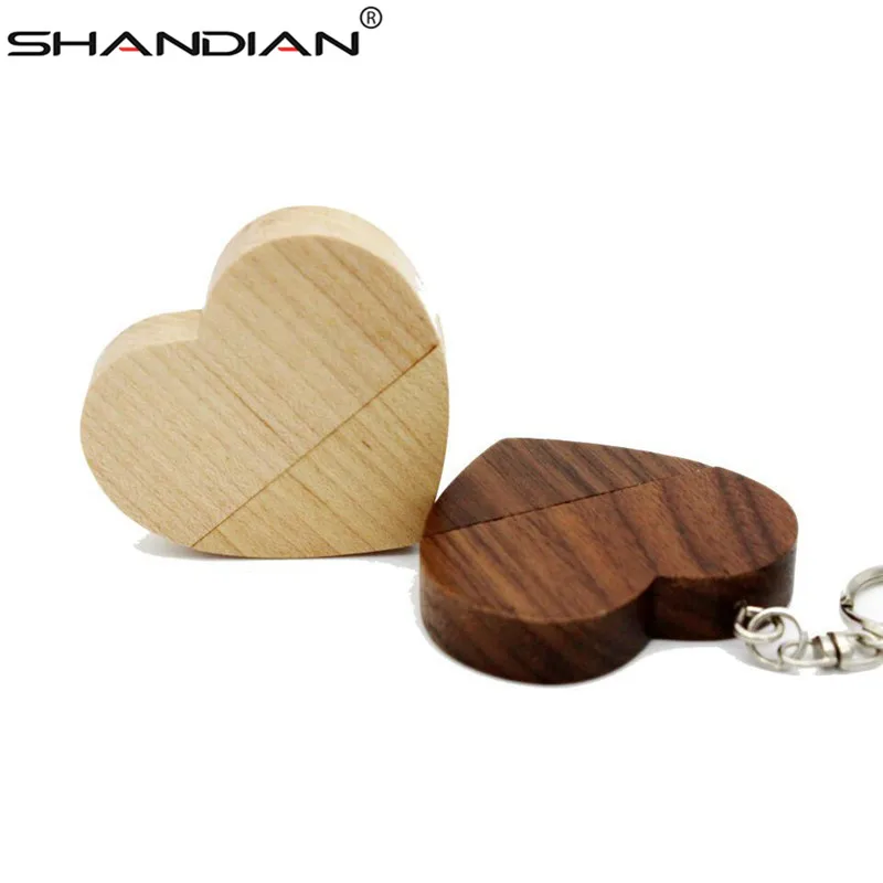 SHANDIAN(10 шт. бесплатный логотип) деревянный сердечко + металлическая подарочная