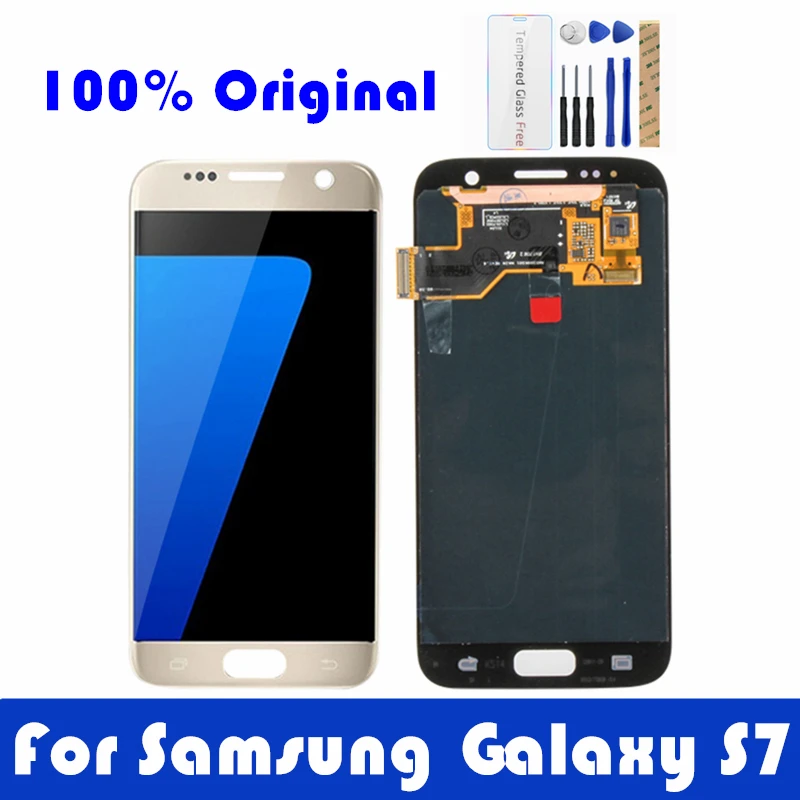 Оригинальный экран для Samsung Galaxy S7 ЖК дисплей Duos G930 G930F дигитайзер замена ремонт