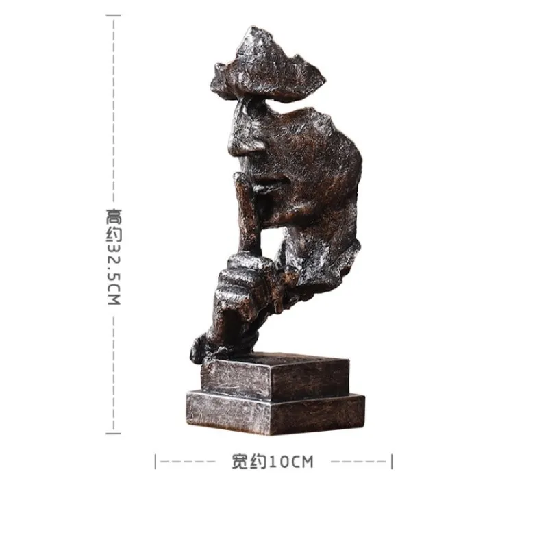 

Figurine Of Abstract Characters Retro Of Statues Creative Thinkers Do Not Listen Talk Look Miniature Sculpture Home Desk Crafts