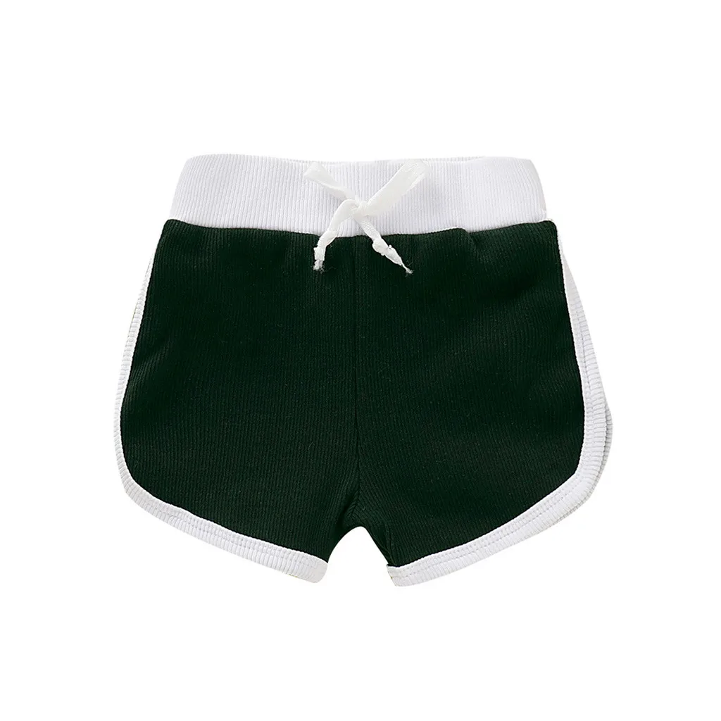 Army Green Летние однотонные повседневные спортивные шорты для маленьких мальчиков и девочек одежда с эластичной резинкой на талии - Цвет: Army Green