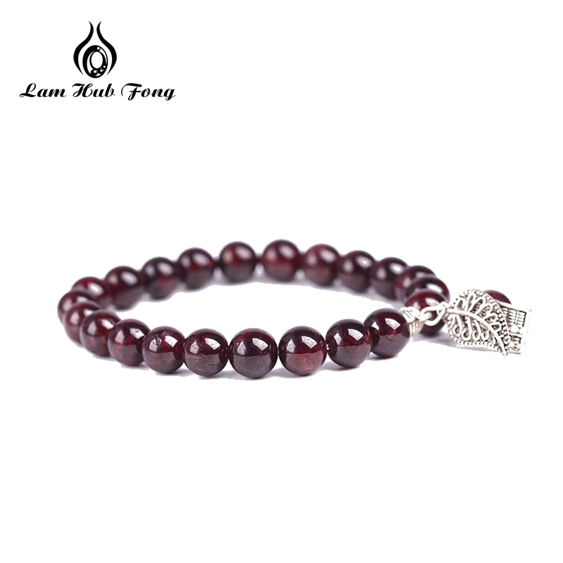 100% AAA 8mm Natural Garnet Bracelet For Women Wine Red Men Jewelry Leaf Shape Chain Gifts | Украшения и аксессуары