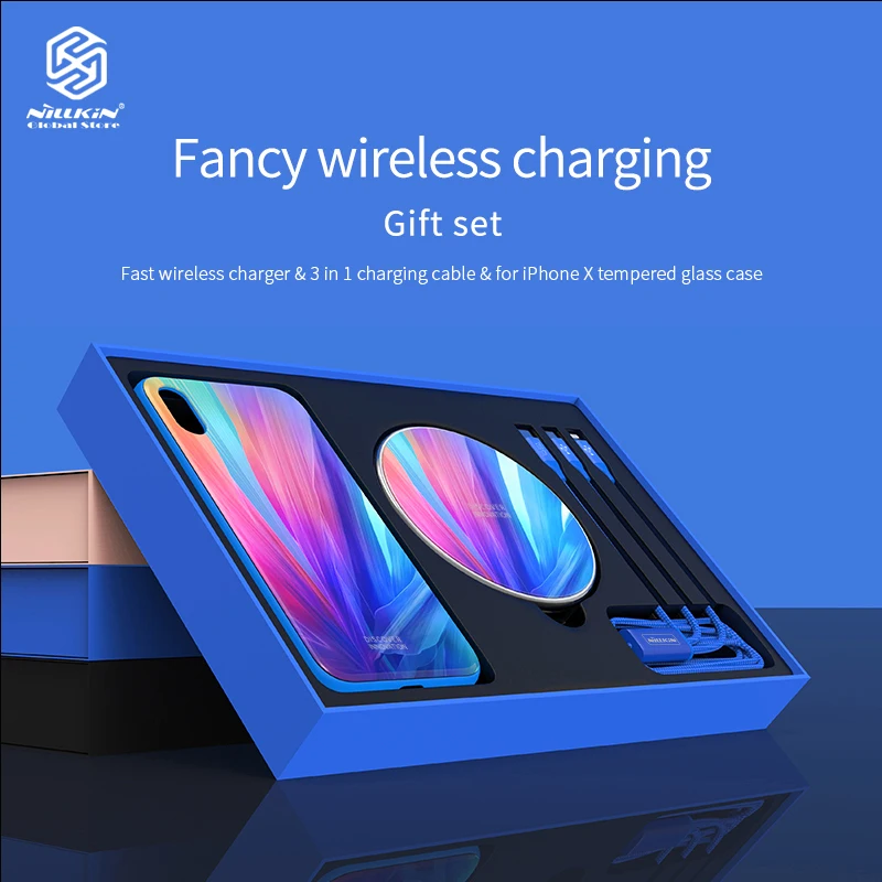 Nillkin 3 в 1 10 Вт Быстрое беспроводное зарядное устройство для IPhone X чехол из