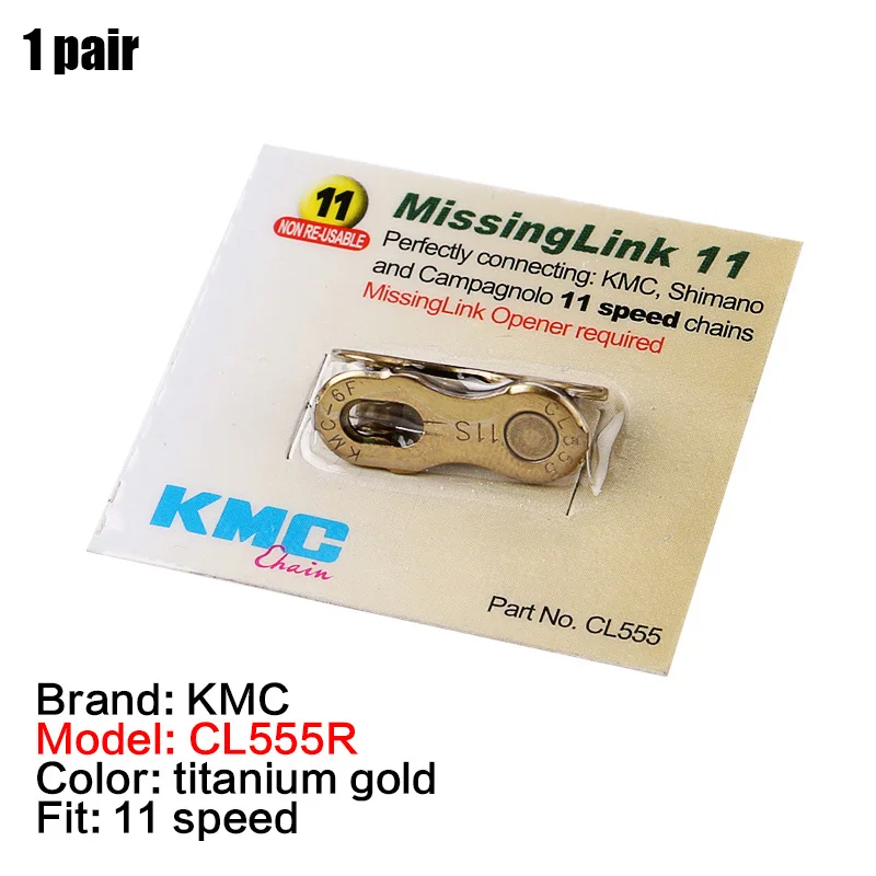 1pair 11s gold КМК отсутствует-link Аутентичные MTB дорожный велосипед замок 6/7/8/9/10/11 скорость цепи Волшебная быстроразъемной пряжкоймарки Велосипеды аксессуары - Цвет: 1pair 11s gold