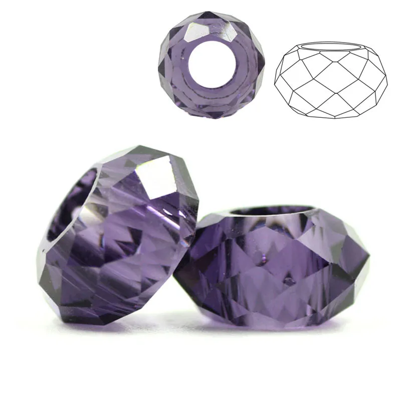 Бусины из хрустального стекла с большим отверстием 20 шт./лот 8x14 мм красные бусины