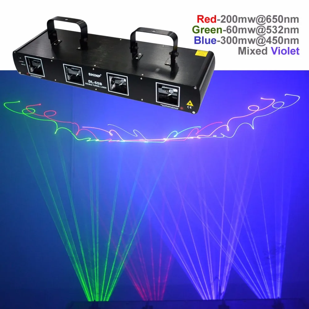 SHINP 4 объектива 7CH DMX RGBP Laser DPSS Beam освещение сканера PRO Рождественский диджейский