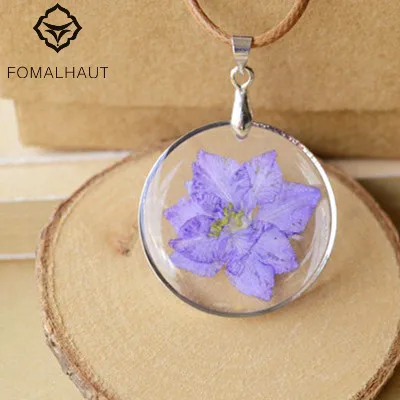 Ожерелье FOMALHAUT из натуральной высушенной кожи на цепочке длинное ожерелье с