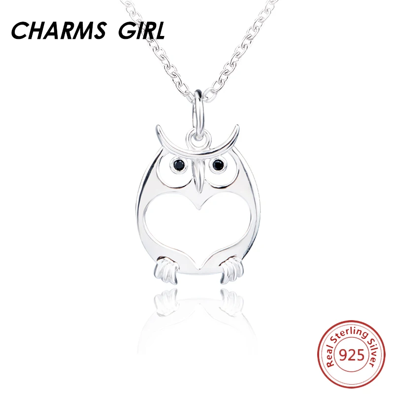 Подвески Девушка Сова ожерелье стерлингового серебра 925 ювелирные изделия для