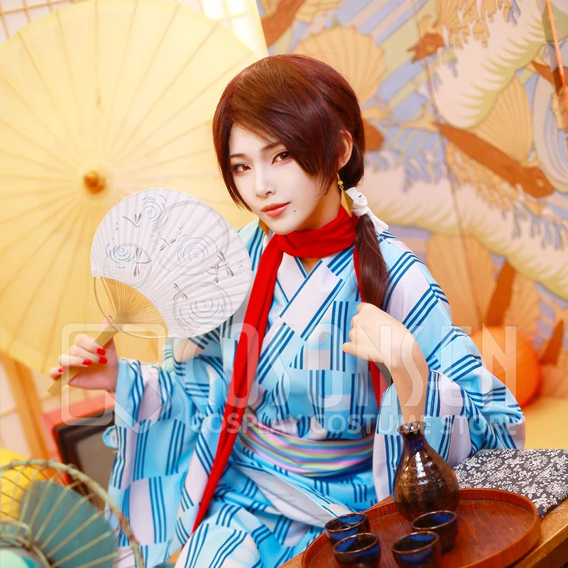 Костюм для косплея Touken Ranbu x Oedo Onsen Kashuu Kiyomitsu Yukata костюмы ONSEN всех размеров|Игровые
