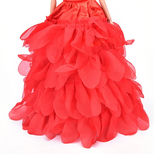 Лидер продаж 2017 1 шт. летнее красное праздничное свадебное платье в пол для куклы