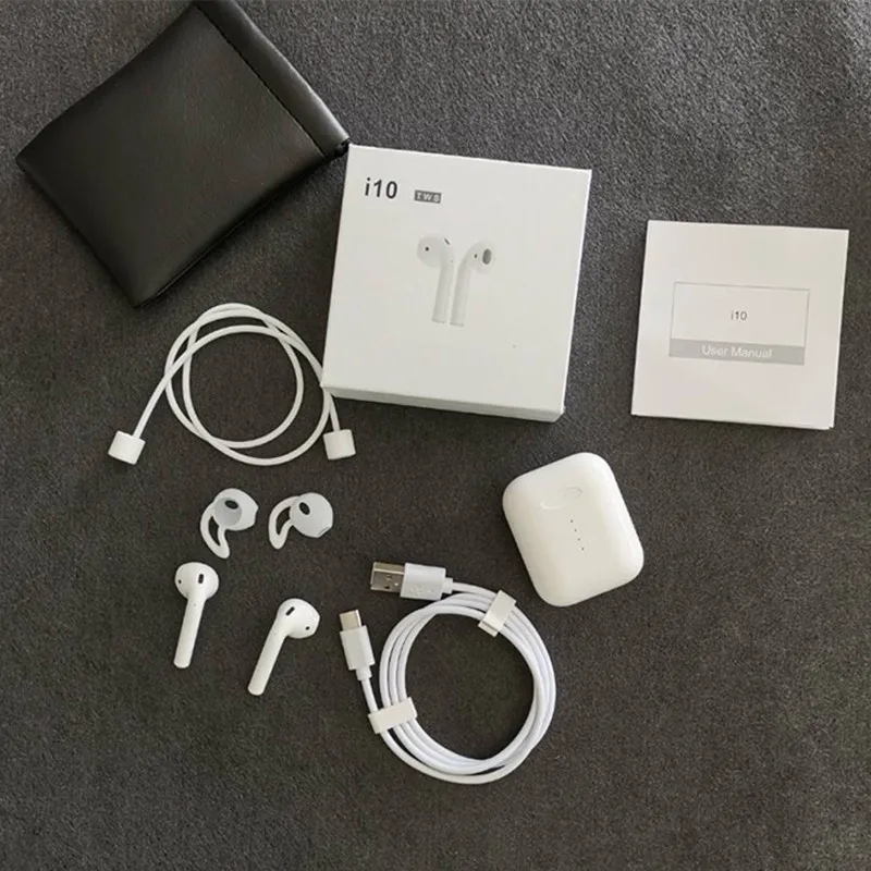 10 Вт Qi Беспроводная зарядка + i10 TWS Bluetooth air pods 5 0 наушники с сенсорным управлением