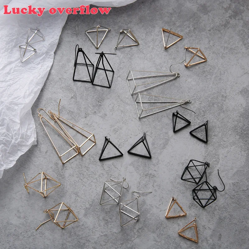 Минималистичные панковские серьги luckyexceed Женские Геометрические трехмерные