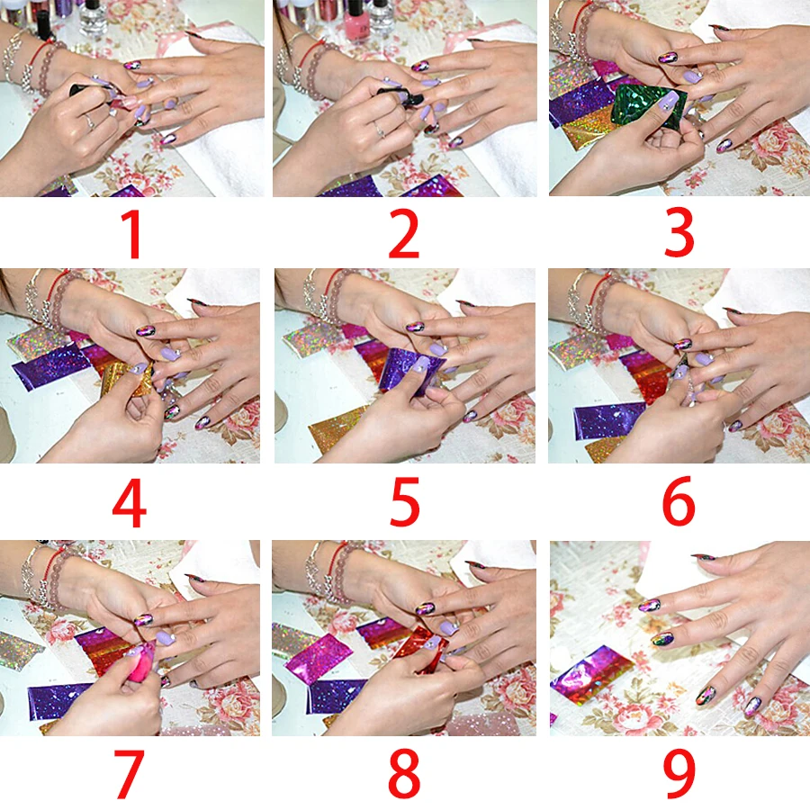 1 шт. фольга для дизайна ногтей лазерная переводная наклейка блестящий