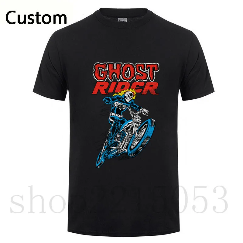 2018 Мужская органический хлопок Ghost Rider Футболка Camiseta модная футболка с коротким
