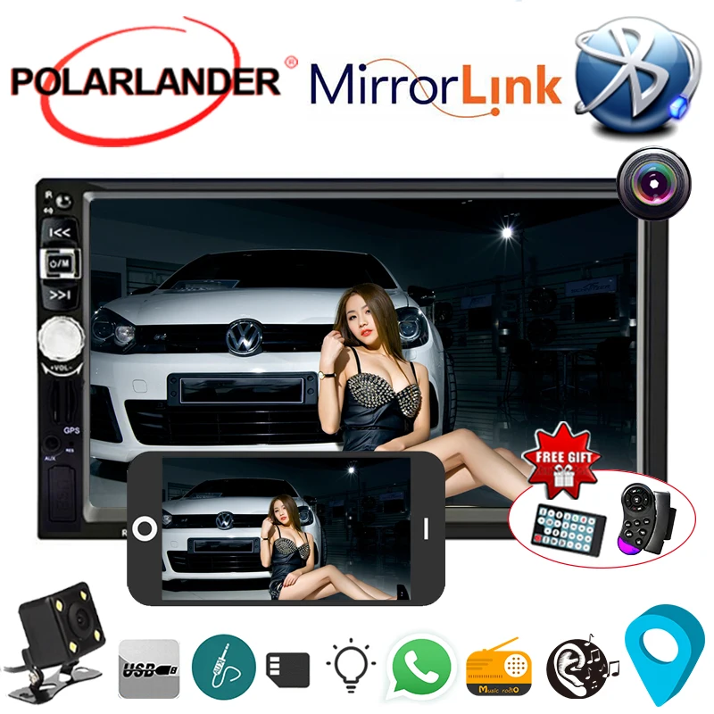 Автомобильная магнитола с GPS навигацией 7 дюймов Bluetooth камера заднего вида DVR MP5