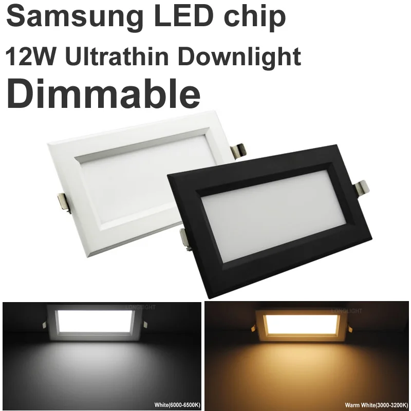 Новая ультратонкая квадратная Светодиодная панель с регулируемой яркостью 12 Вт