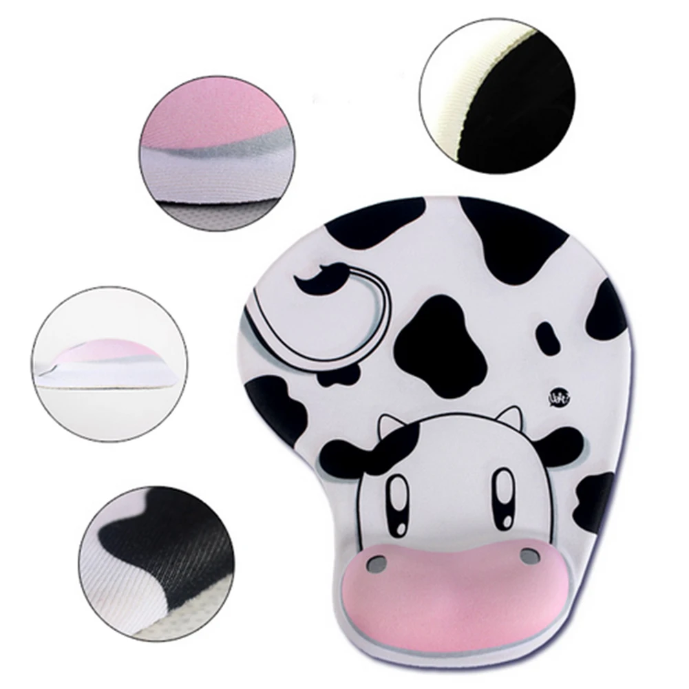 Hot Selling Lovely Cow Pattern Mouse Mat Stereoscopic With Wrist Pad Design Cute Silicone | Компьютеры и офис