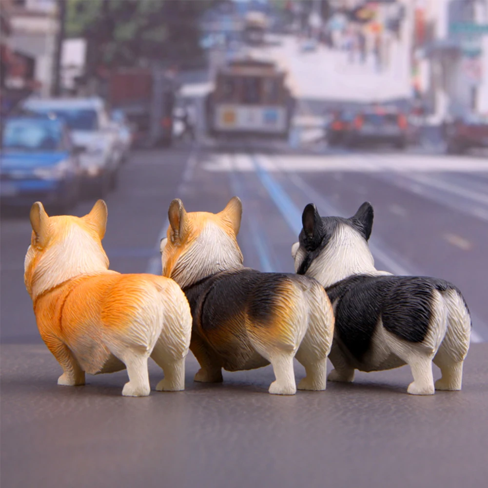 1pc Resin Corgi Model Yellow Garden Home Table Decoration Zakka Corgi Figurine Statue Dog Miniature Yellow