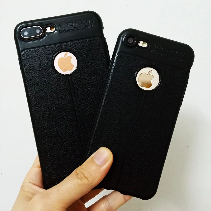 Деловые кожаные чехлы с узором личи для iPhone 7 8 6 6S Plus противоударные мягкие
