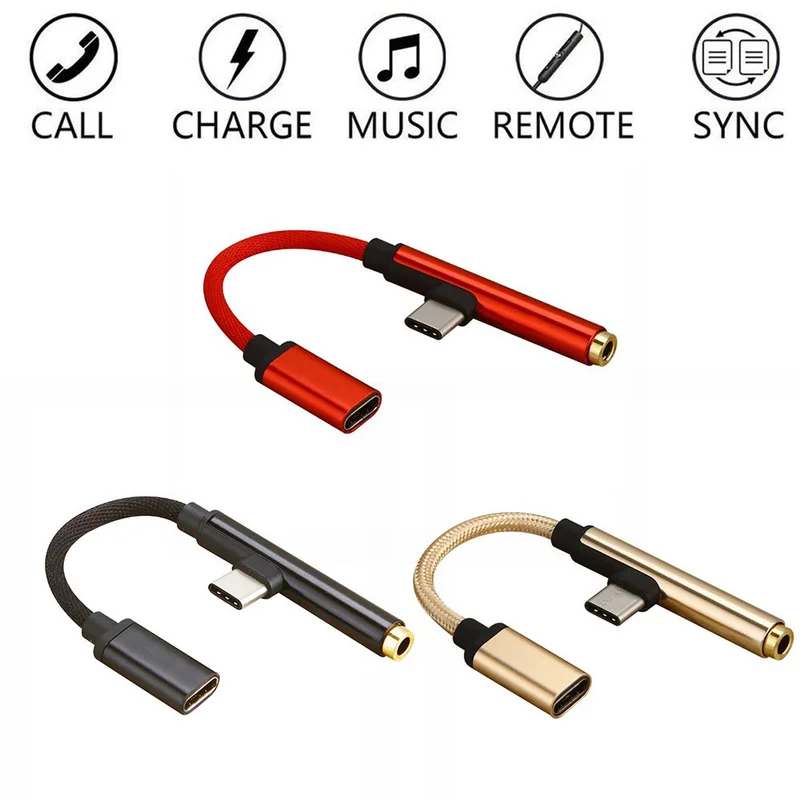 Адаптер для зарядного устройства Xiaomi 2 в 1 USB Type C к разъему 3 5 мм|Переходники и