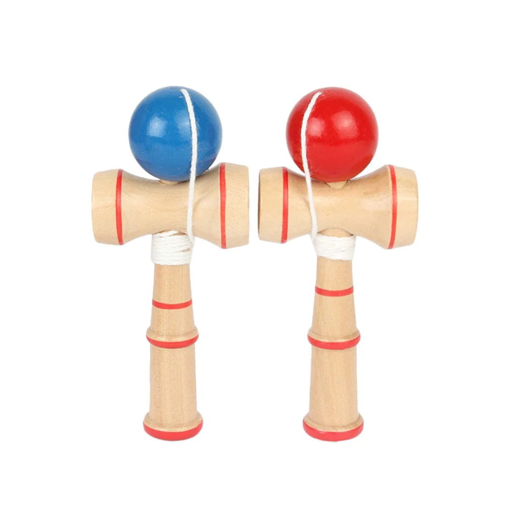 2 шт Профессиональный Kendama деревянная игрушка Kendama умелый жонглирующий мяч игра игрушка подарок для всех возрастов подарок на день рождения(красный+ синий