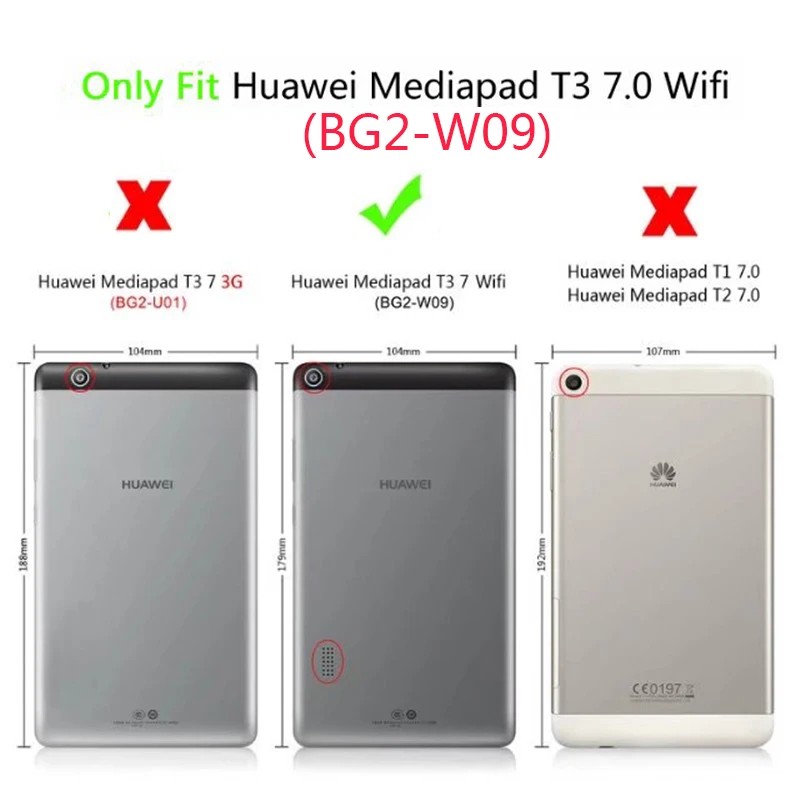 Чехол для Huawei MediaPad T3 wifi 7 0 BG2 W09 (не 3G U01) Мягкая силиконовая задняя крышка из ТПУ Honor