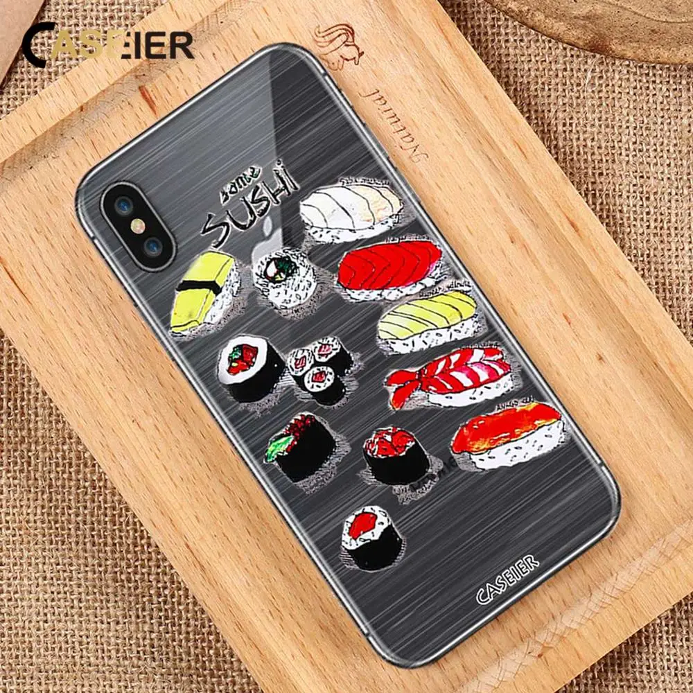 CASEIER Clear Soft TPU Case For iPhone X 7 8 6 6S Plus Silicone Japanese Style 5 5S SE Back Cover Funda Capa |