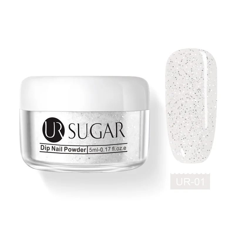 Color 1 Ur Sugar 5 мл голографический блеск погружающийся порошок для ногтей пигмент пыль Dip порошок для ногтей натуральный сухой без лампы лечение украшения ногтей - Цвет: Color 1