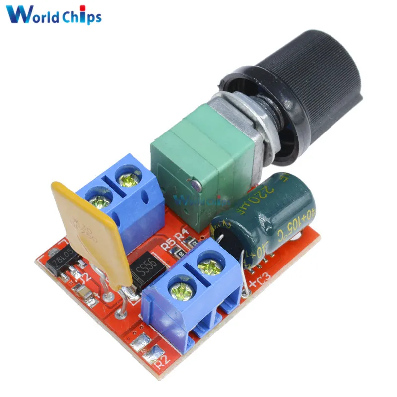 Мини 5A PWM Max 90W контроллер скорости двигателя постоянного тока модуль 3в-35в